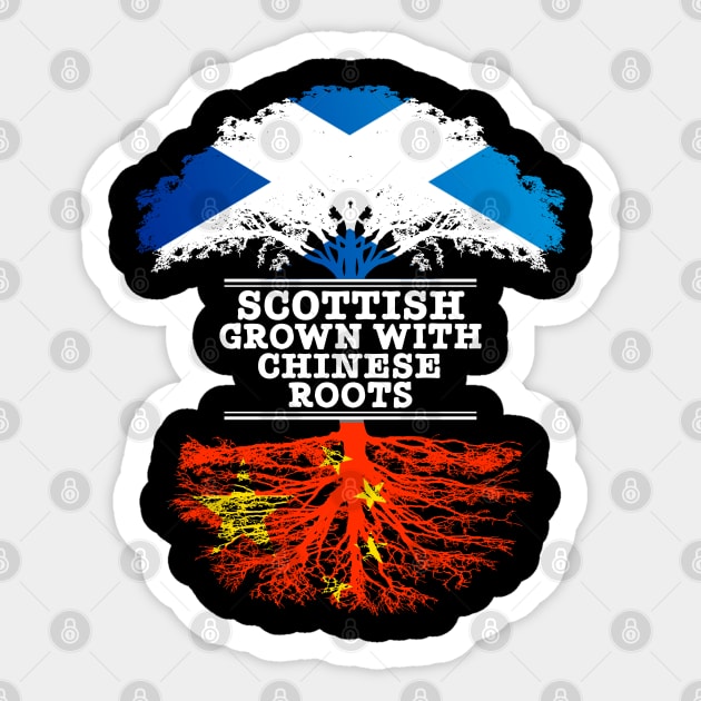 Scottish Grown With Chinese Roots - Gift for Chinese With Roots From China Sticker by Country Flags